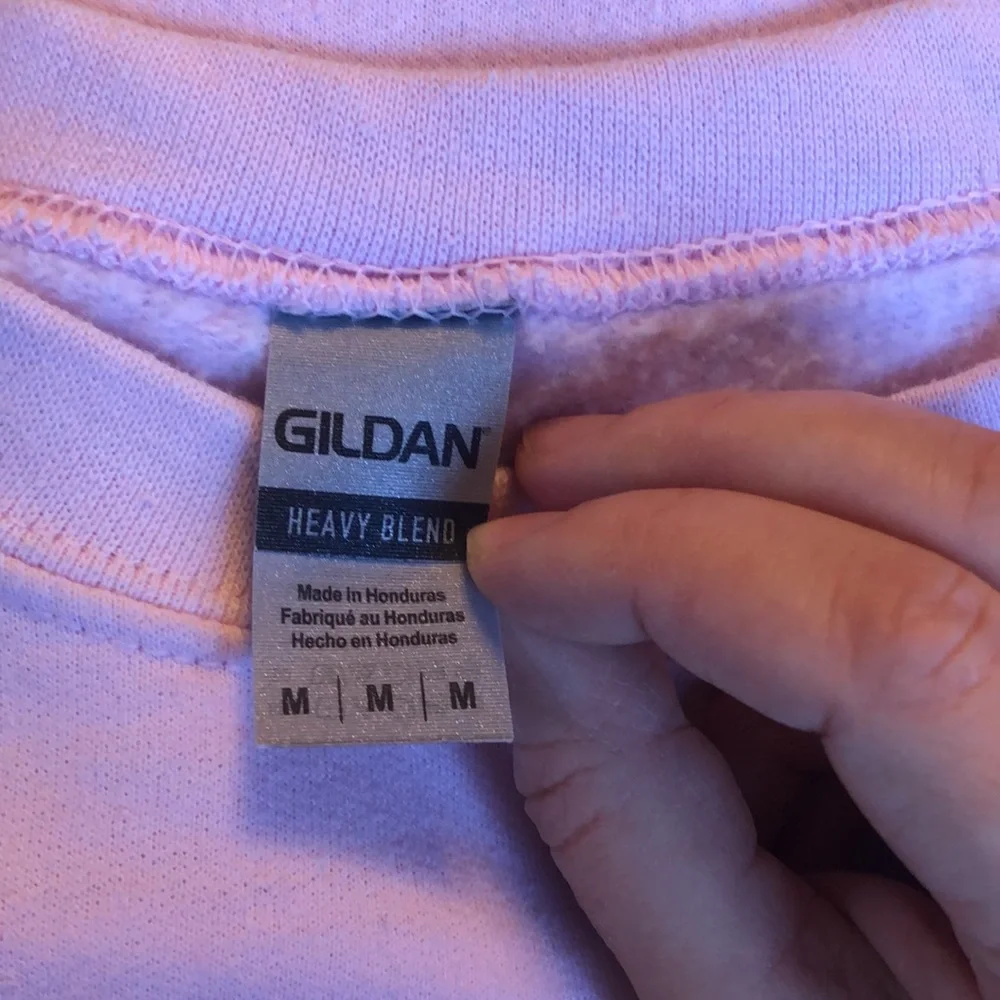 Wine pun crewneck sweatshirt, Gildan, pink, size medium - Picture 7 of 10